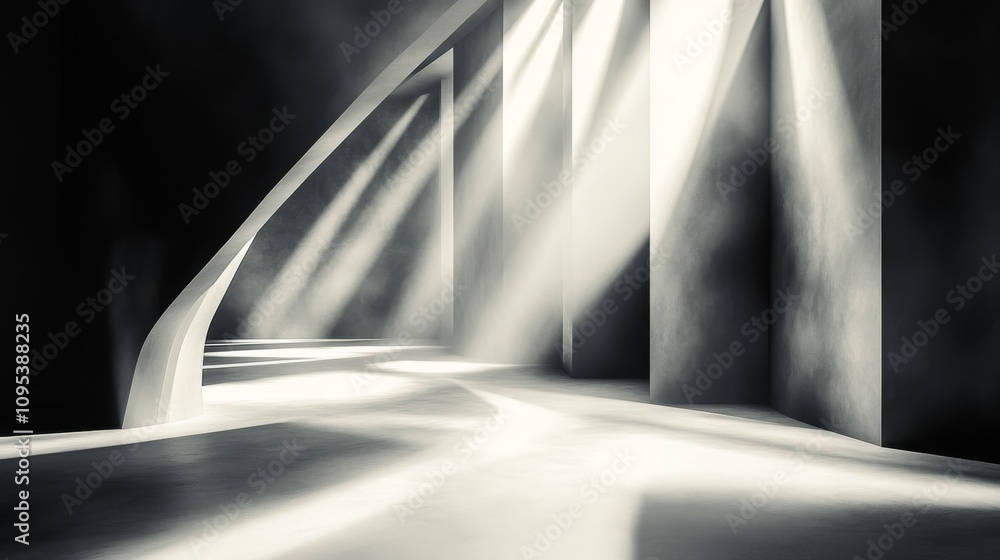 Abstract Light Beams in Modern Architectural Space Abstract Light Beams in Modern Architectural Space