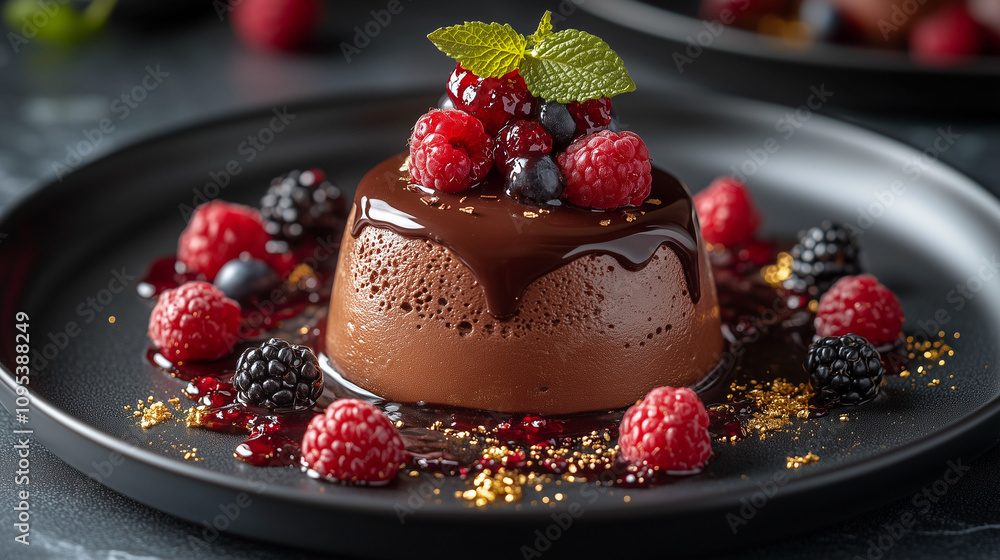 Chocolate mousse dome with a glossy glaze Chocolate mousse dome with a glossy glaze
