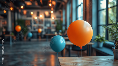 An office decorated for success, featuring motivational posters and employees celebrating hitting their quarterly goals