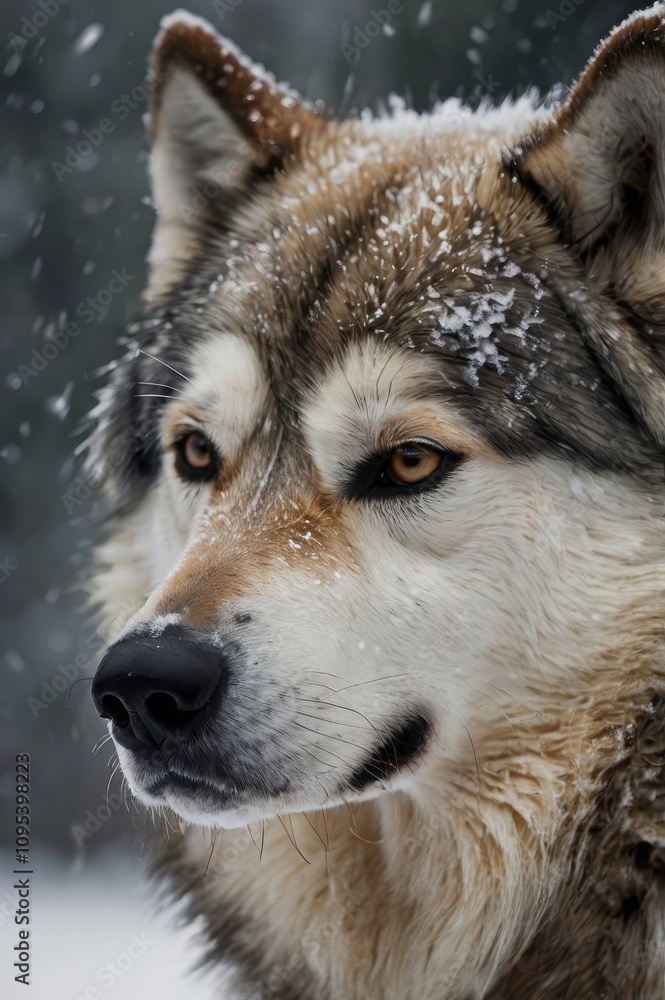 Naklejka premium Dog with a brown and white face