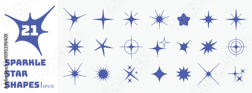 Shiny sparks silhouettes. Twinkle star particles, magic sparkle isolated silhouette icons set. Abstract shining flash symbols, glowing light effect, y2k style basic shapes geometric graphic elements