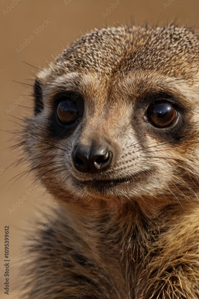Baby animal with a brown face and a black nose Baby animal with a brown face and a black nose