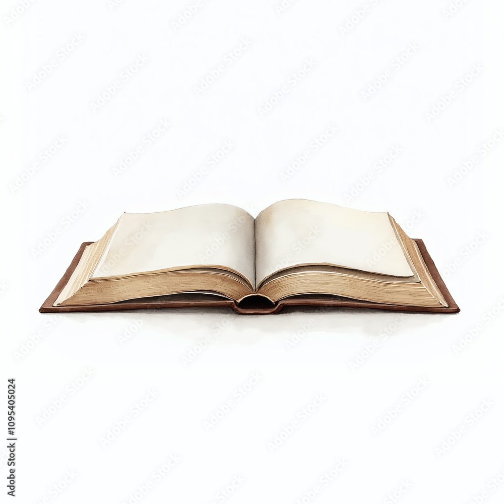 Open Diary or Book, Illustration, Isolated on White Background Open Diary or Book, Illustration, Isolated on White Background