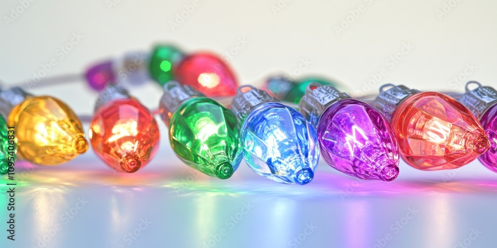 Colorful Christmas Lights Glimmering Brightly Colorful Christmas Lights Glimmering Brightly