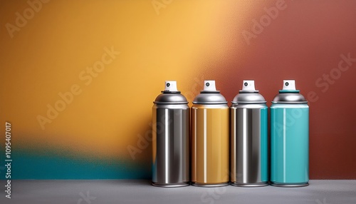 paint spray cans against a wall