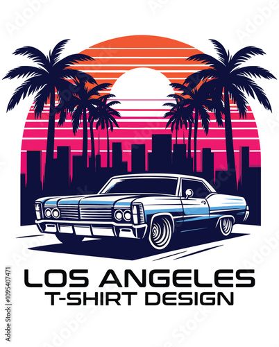 Los Angeles Vector T shirt Design photo