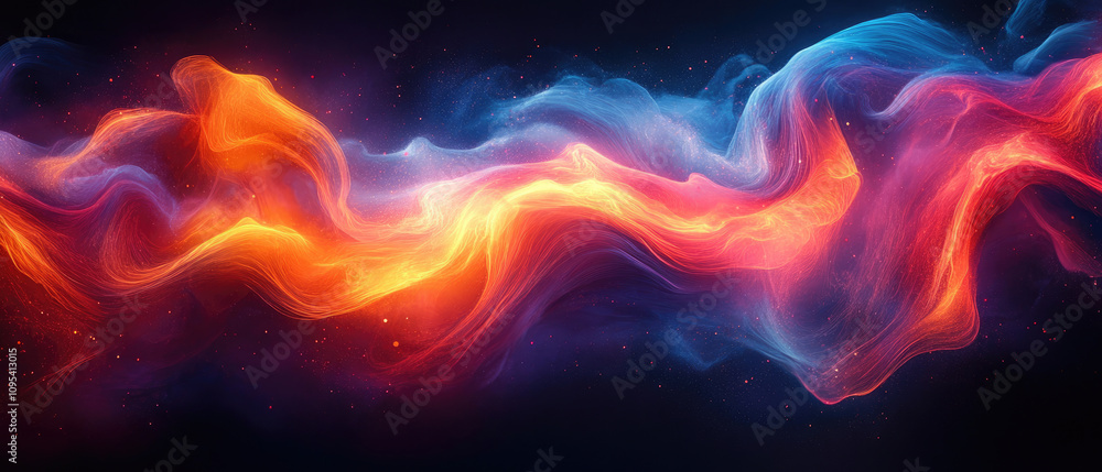 Abstract Flowing Energy, Red and Blue Swirls Abstract Flowing Energy, Red and Blue Swirls