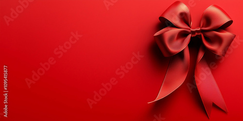 Red banner with a beautiful bow