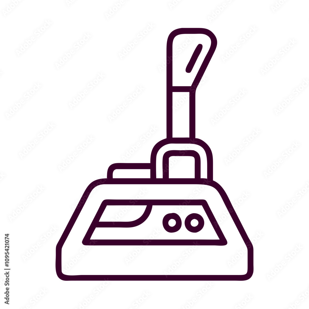 A purple remote control with a black handle. The remote control is on a white background A purple remote control with a black handle. The remote control is on a white background