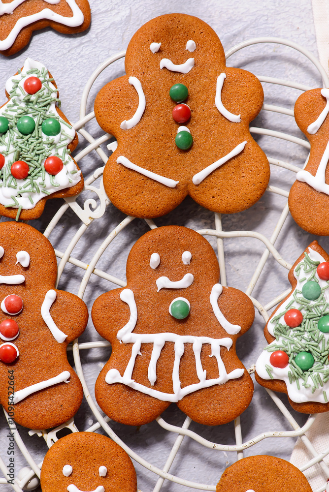 GINGERBREAD on a Christmas rustic background GINGERBREAD on a Christmas rustic background