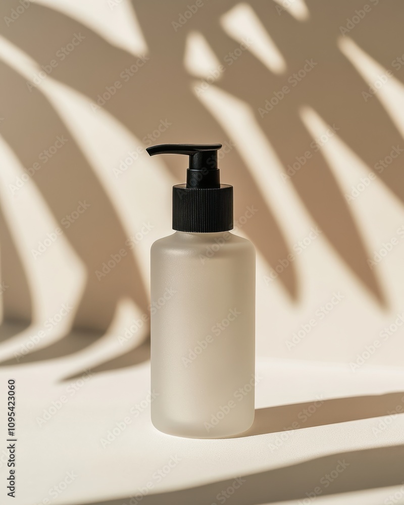 Frosted pump bottle with shadow patterns Frosted pump bottle with shadow patterns