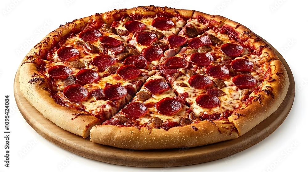 Food, Pizza, on White Background, Photo Realistic, Wallpaper, Cover and Screen for Smartphone, PC, Laptop, 9:16 and 16:9 Format Food, Pizza, on White Background, Photo Realistic, Wallpaper, Cover and Screen for Smartphone, PC, Laptop, 9:16 and 16:9 Format