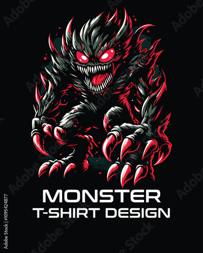 Monster Vector T Shirt Design  photo