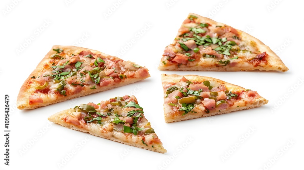 Food, Sliced Pizza, Slices, on White Background, Photo Realistic, Wallpaper, Cover and Screen for Smartphone, PC, Laptop, 9:16 and 16:9 Format Food, Sliced Pizza, Slices, on White Background, Photo Realistic, Wallpaper, Cover and Screen for Smartphone, PC, Laptop, 9:16 and 16:9 Format