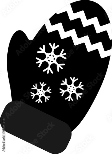 Winter mittens icon, Christmas isolated symbol, Xmas symbol on transparent background.  PNG illustration