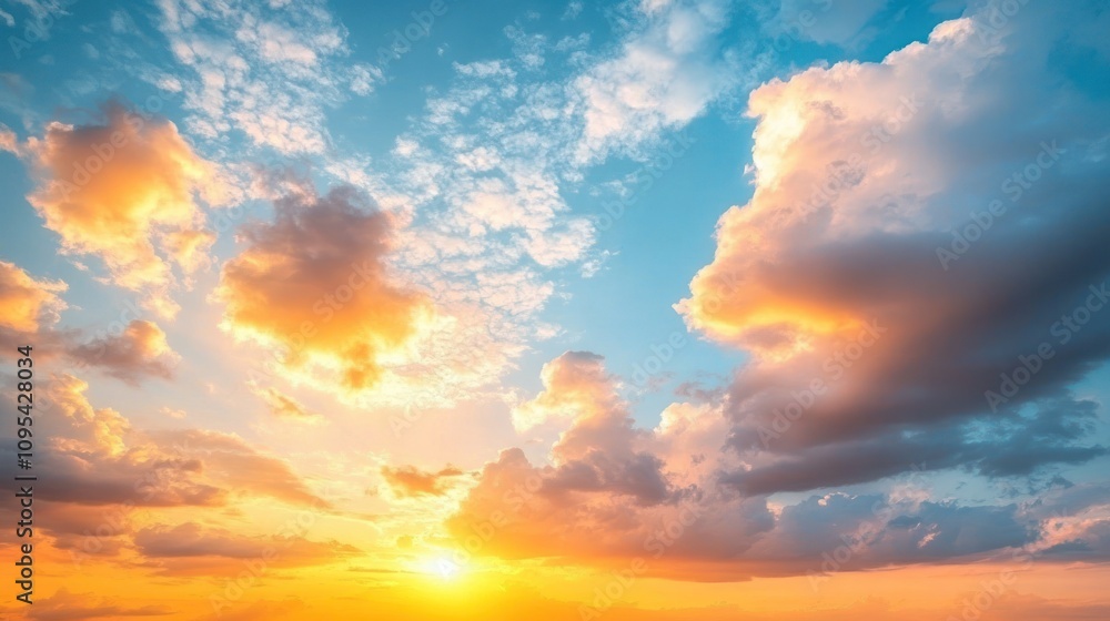 Vibrant sunset with colorful cloudscape. Vibrant sunset with colorful cloudscape.