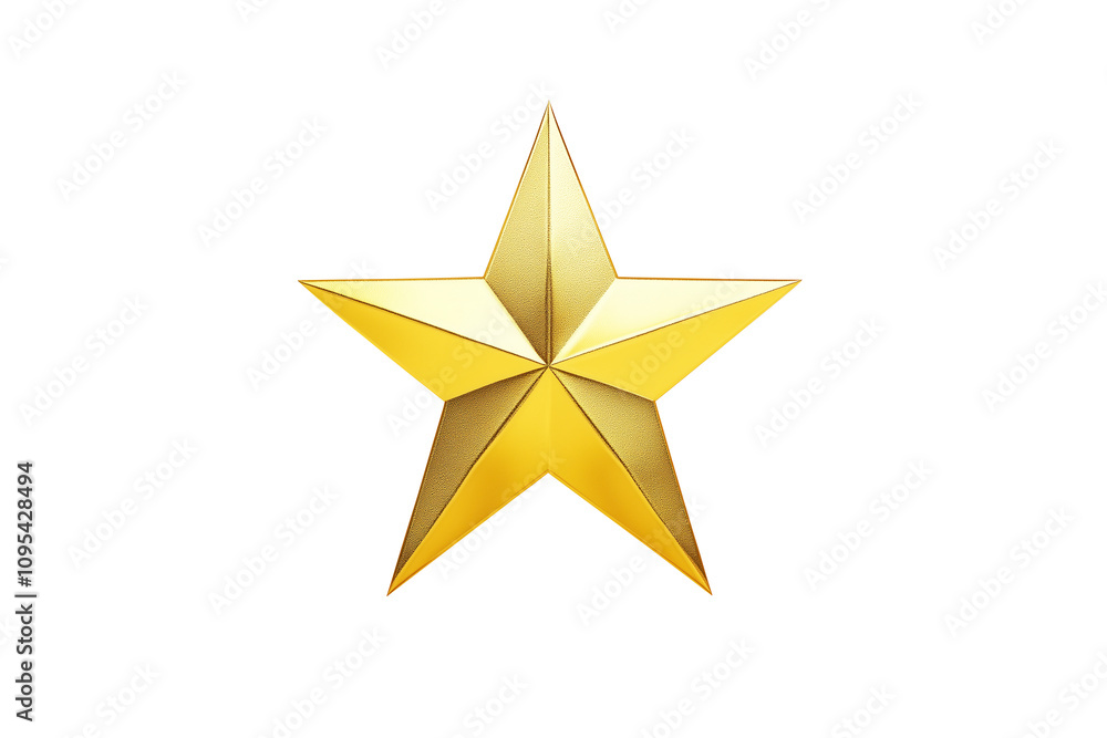 Obraz premium Isolated cut out 3d render golden star illustration on transparent background