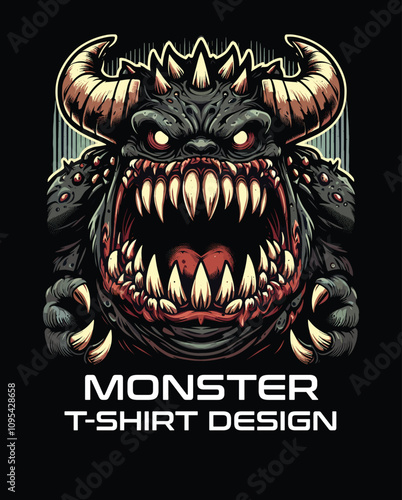 Monster Vector T Shirt Design  photo