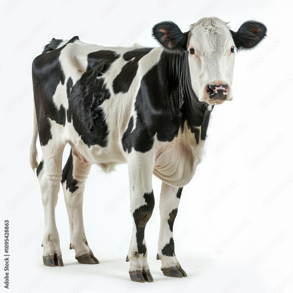 Fototapeta premium Standing cow isolated on a white background. cow