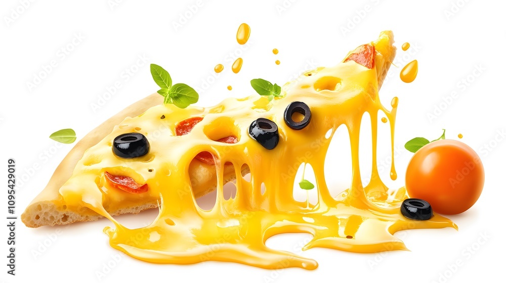 Food, Sliced Pizza, Slices with Dripping Cheese, on White Background, Photo Realistic, Wallpaper, Cover and Screen for Smartphone, PC, Laptop, 9:16 and 16:9 Format Food, Sliced Pizza, Slices with Dripping Cheese, on White Background, Photo Realistic, Wallpaper, Cover and Screen for Smartphone, PC, Laptop, 9:16 and 16:9 Format