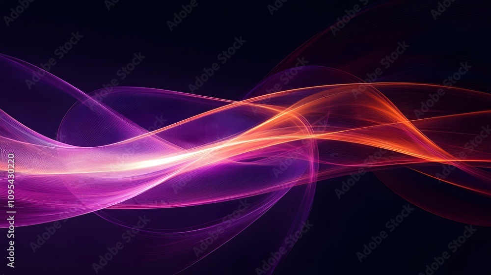 An abstract background with purple and pink gradient lines, a dark blue background, gradient color lines, light orange and red light effects, light reflections An abstract background with purple and pink gradient lines, a dark blue background, gradient color lines, light orange and red light effects, light reflections