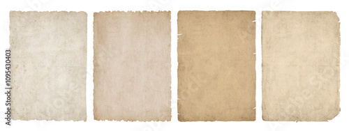 Old vintage paper with ripped torn edges. Antique texture of paper or parchment	