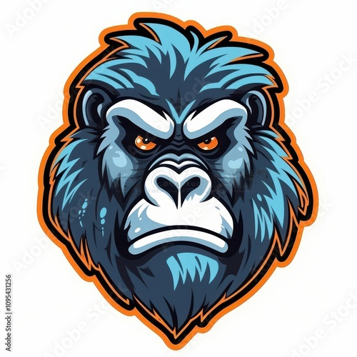 Wallpaper Mural Digital Illustration of a Fierce Gorilla Head Sticker Design Torontodigital.ca