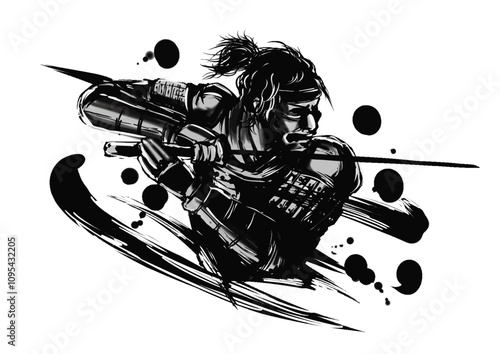 刀を構えた侍