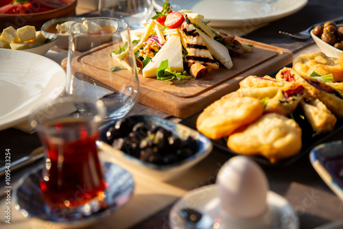 breakfast cheese plate on the table