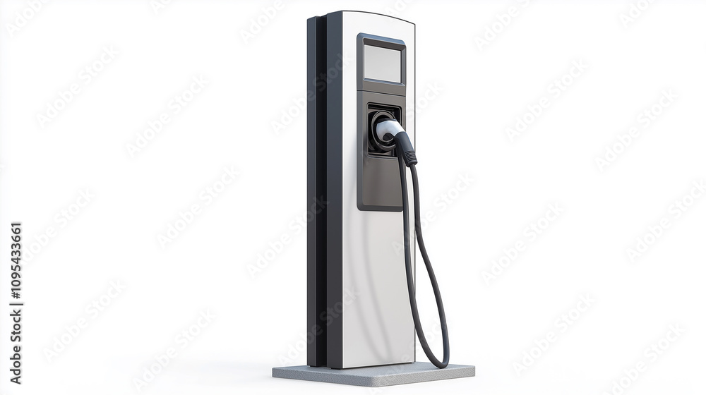 electric car charger isolated on white background. electric car charger isolated on white background.