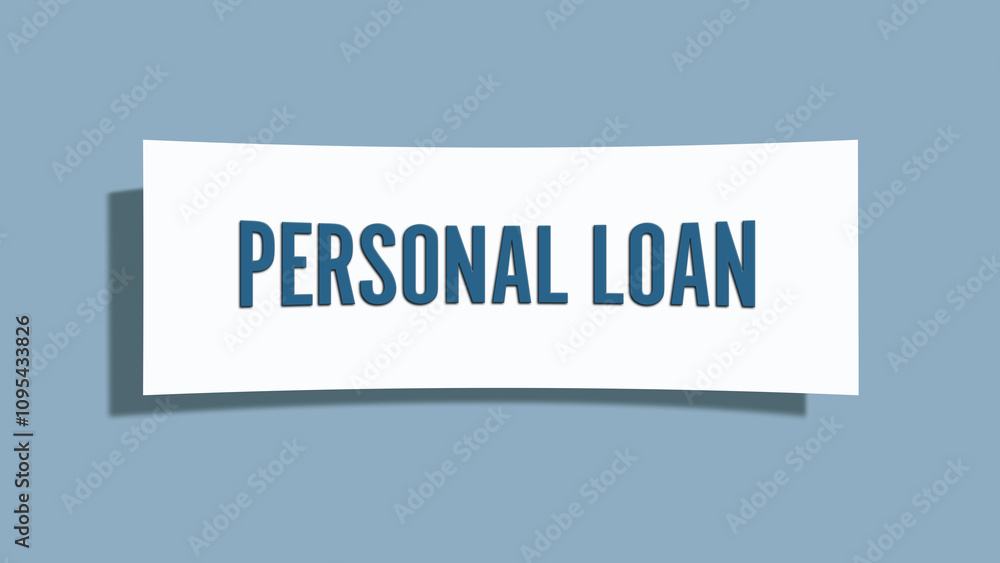 Personal Loan.. A card isolated on blue background. Personal Loan.. A card isolated on blue background.