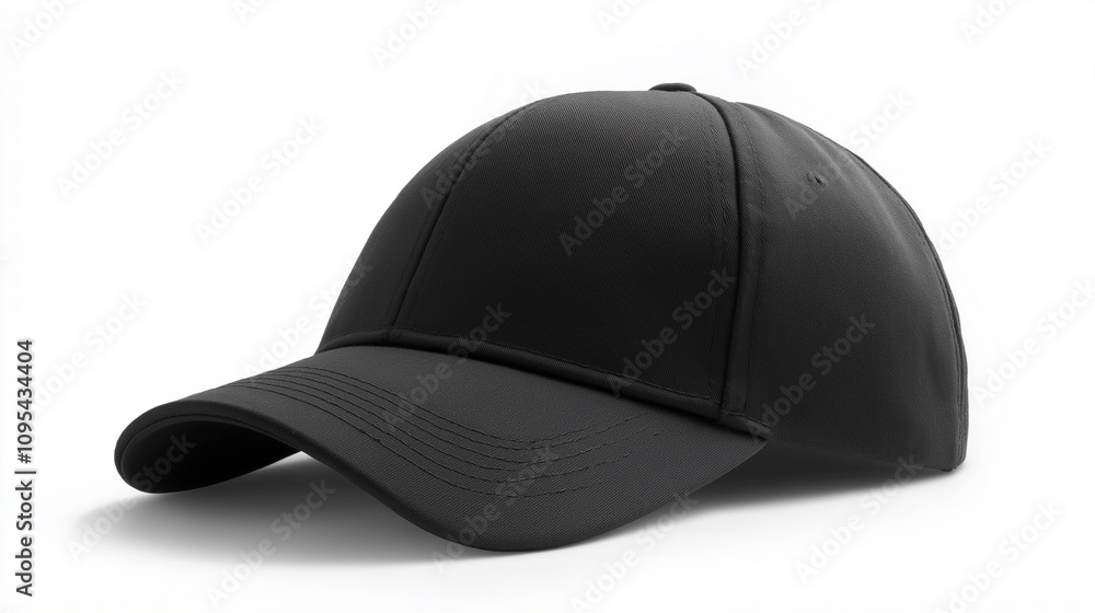 black baseball cap mockup on a white background. black baseball cap mockup on a white background.