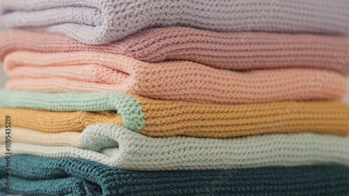Soft Textured Knit Blankets in a Variety of Light Colors  
