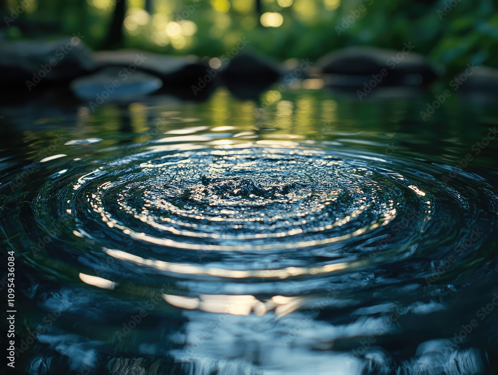 Water Droplet Impacting Still Pond Water Water Droplet Impacting Still Pond Water