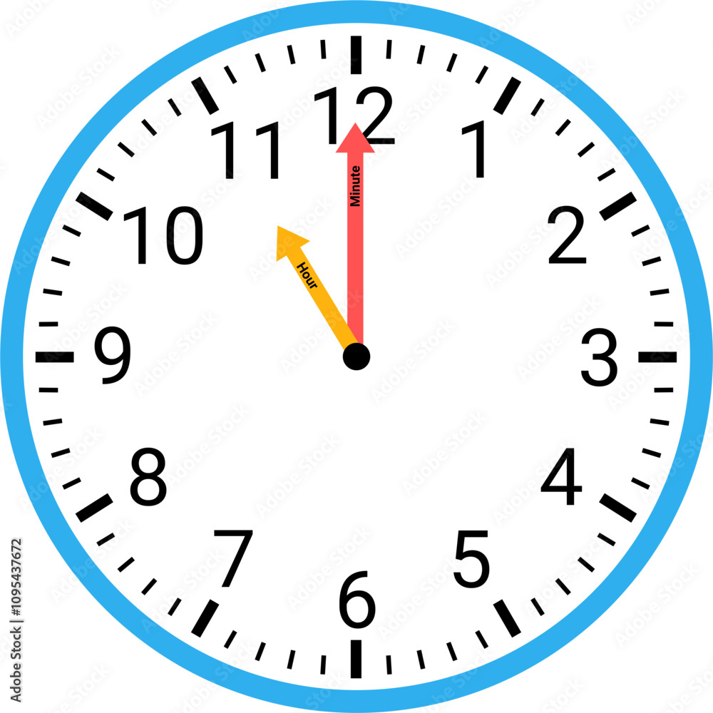 Analog clock showing time illustration Analog clock showing time illustration