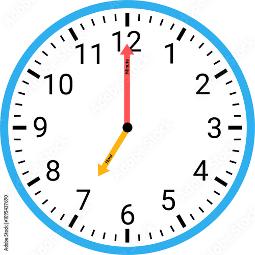 Analog clock showing time illustration 