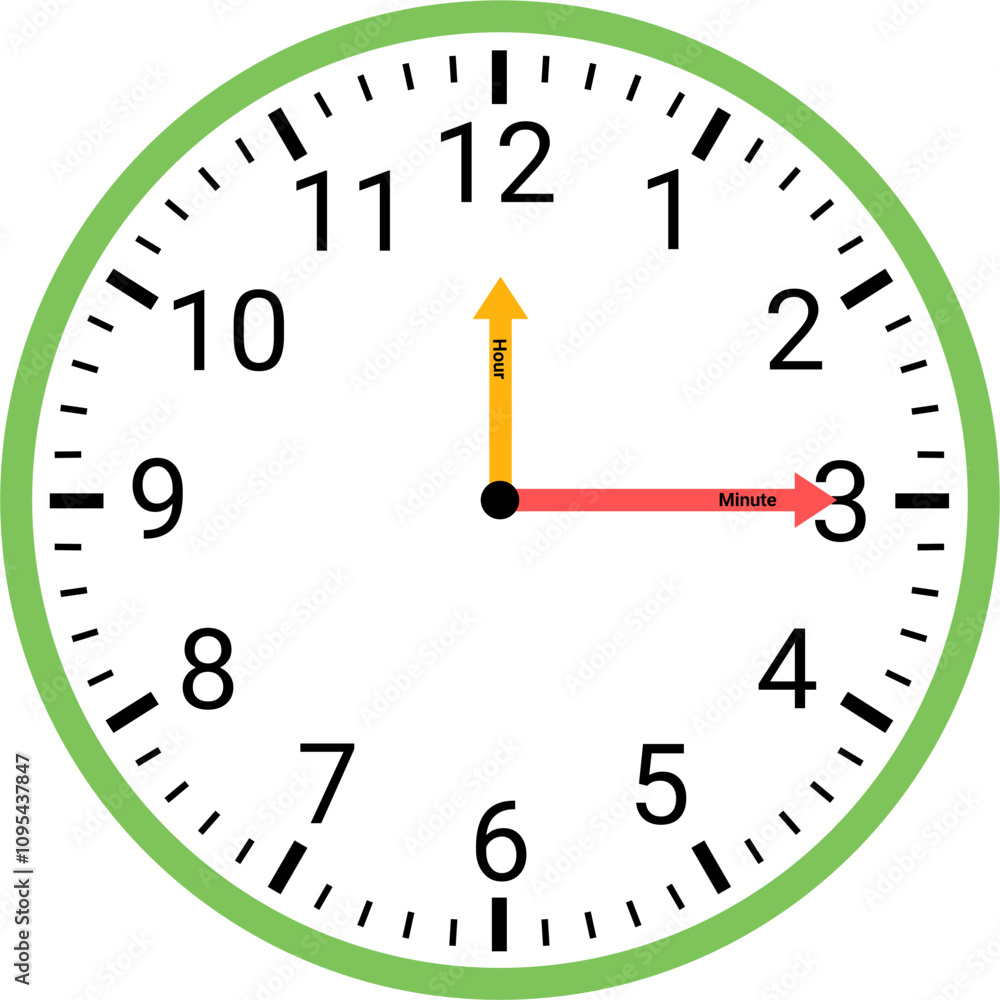 Analog clock showing time illustration Analog clock showing time illustration
