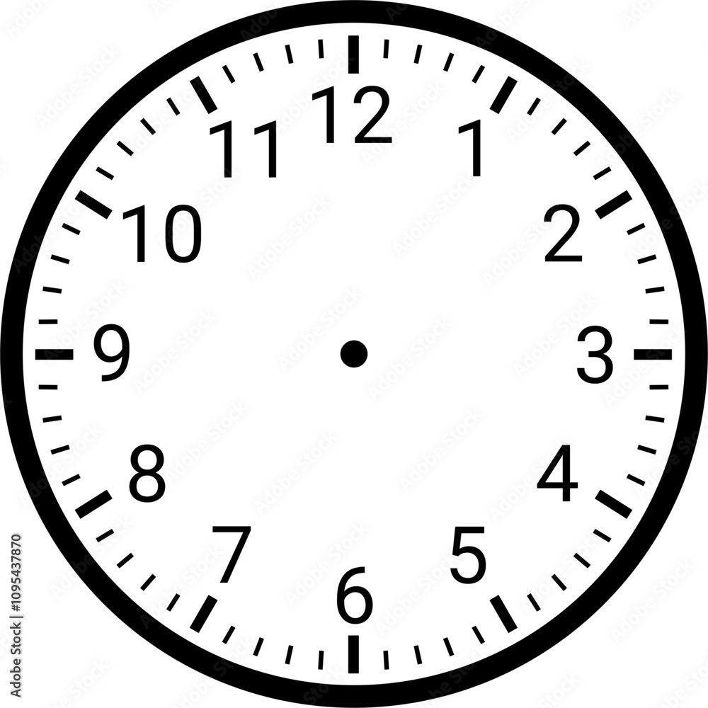 Analog clock showing time illustration Analog clock showing time illustration