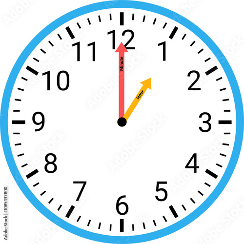 Analog clock showing time illustration 