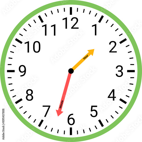 Analog clock showing time illustration 