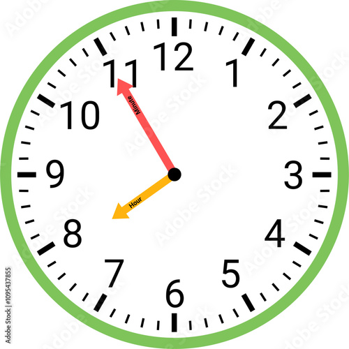 Analog clock showing time illustration 