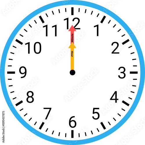 Analog clock showing time illustration 