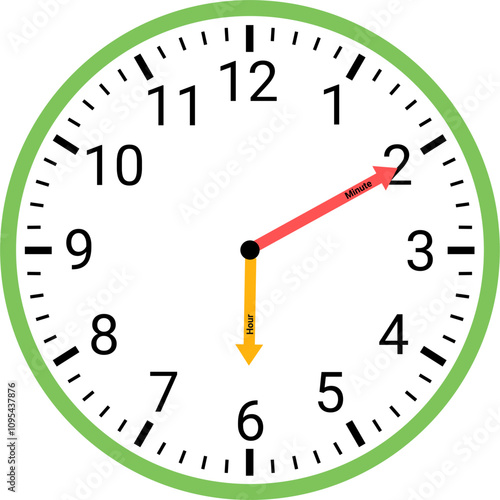 Analog clock showing time illustration 