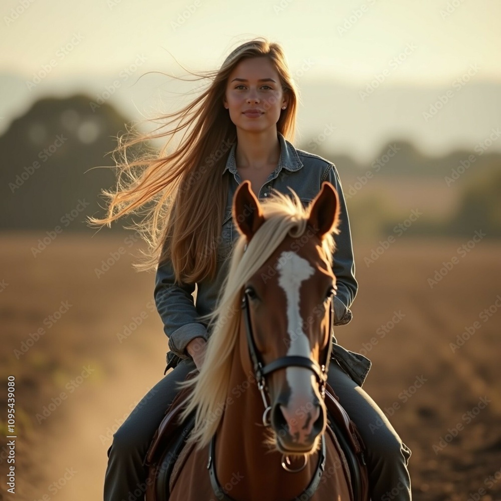 Obraz premium woman riding a horse
