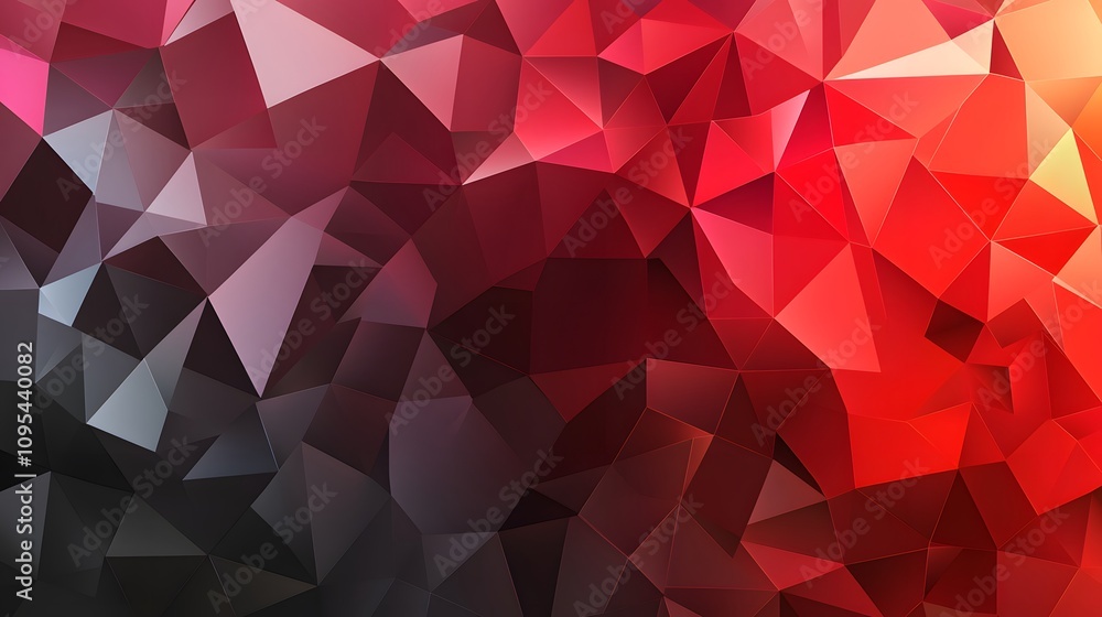 Red and black polygonal background with dark abstract shapes Red and black polygonal background with dark abstract shapes