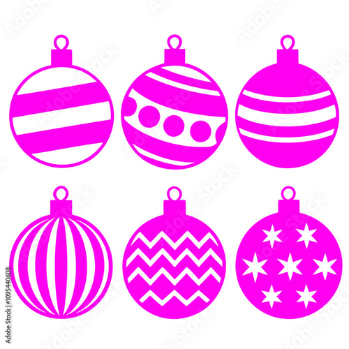 Sets of Christmas ball colorful icon set on white background