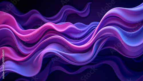 Abstract Waves Shape Glowing In Ultraviolet 