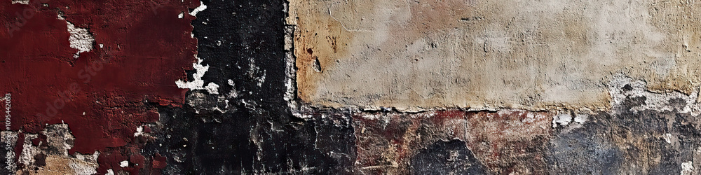 Fototapeta premium A soft, warm close-up of faded, worn-down walls, hinting at a bygone era.