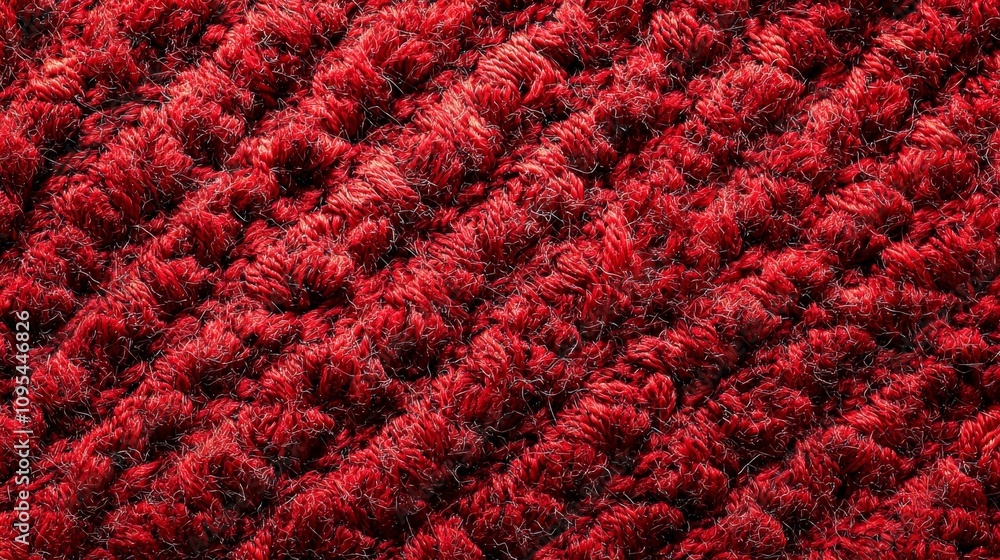 A striking red bulky fabric characterized by its bold textures and vivid coloration, adding a fiery and bold touch suitable for modern or eclectic decor. A striking red bulky fabric characterized by its bold textures and vivid coloration, adding a fiery and bold touch suitable for modern or eclectic decor.