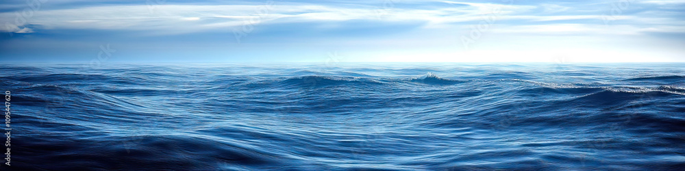 Fototapeta premium The vast expanse of the ocean stretches out before you, with nothing but the sky above and the gentle rocking of the waves below.